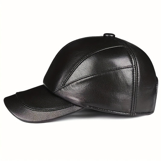 Premium Sheepskin Baseball Cap, Fashion Casual for Men and Women, Suitable for Spring and Autumn Season, Genuine Leather Hat