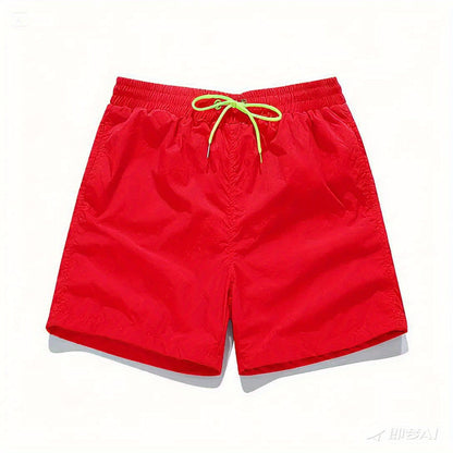 High-Quality Unisex Fashion Casual Shorts - Lightweight, Stretchy Polyester Fabric, Solid Color with Pockets, Drawstring Waist - Perfect for Outdoor Activities, Running, Hiking & Weekend Casual