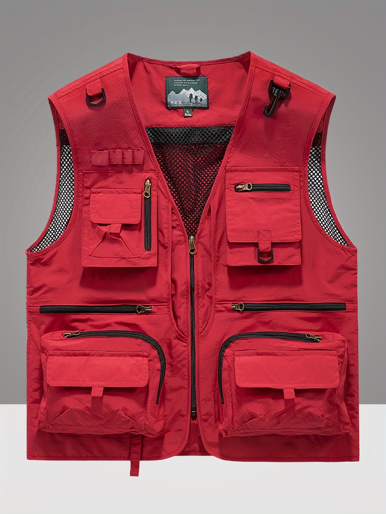 Gilet en Nylon pour Hommes | Conception à Multipoches pour Activités Extérieures | Panneaux en Maille Respirante et Poches Zippées | Polyvalent Toutes Saisons | Idéal pour la Randonnée, la Pêche & l'Entraînement | Durable & Confortable | Vert Olive