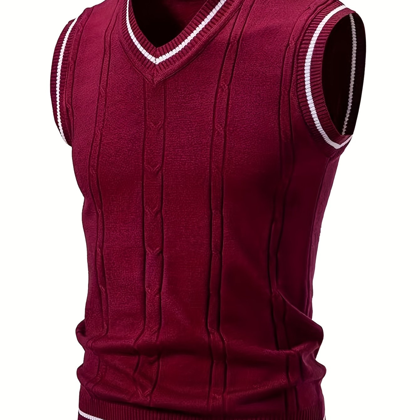 Gilet Homme Nouveau Design Maille Torsadée - Cross-Border