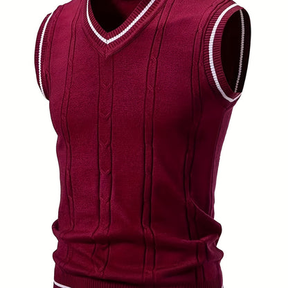 Gilet Homme Nouveau Design Maille Torsadée - Cross-Border