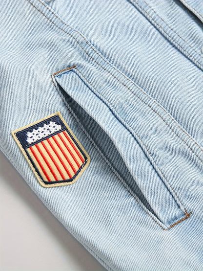 Veste en denim délavé pour homme, mélange coton, non extensible, déchirée, coupe régulière, sans manches, col à revers, style streetwear, tissé, pour printemps\u002Fautomne