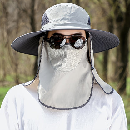 1pc Men'S Oversized Bucket Hat with Sun Protection, Wide Brim, Breathable Polyamide Fabric, Ideal for Summer Outdoor Activities - Fishing, Hiking, and Sports, Outdoor Gear | Stylish Headgear | Comfortable Fit