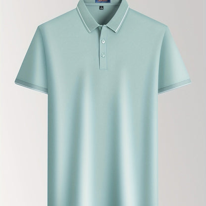 Men'S Casual Summer White Polo Shirt - Breathable, Short Sleeve, 3\u002F4 Length Buttons, Regular Fit, Casual Occasion, Casual Attire | Classic Polo Shirt | Breathable Fabric