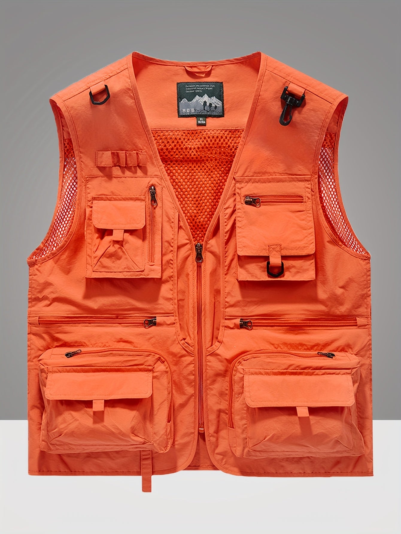 Gilet en Nylon pour Hommes | Conception à Multipoches pour Activités Extérieures | Panneaux en Maille Respirante et Poches Zippées | Polyvalent Toutes Saisons | Idéal pour la Randonnée, la Pêche & l'Entraînement | Durable & Confortable | Vert Olive