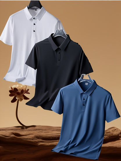 New Summer Solid Color Simple Casual Sports Polo Shirt for Men with a Collar And Short Sleeves.