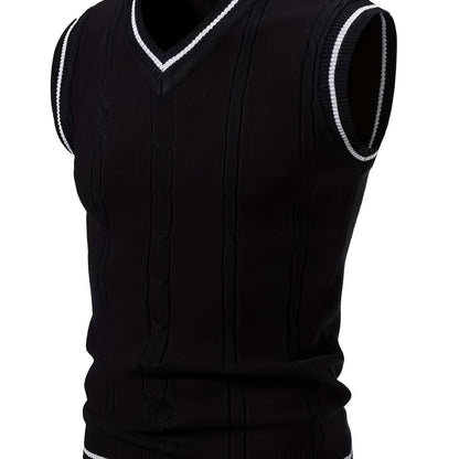Gilet Homme Nouveau Design Maille Torsadée - Cross-Border