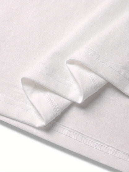 Men's 100% Cotton Casual Graphic T-Shirt - \