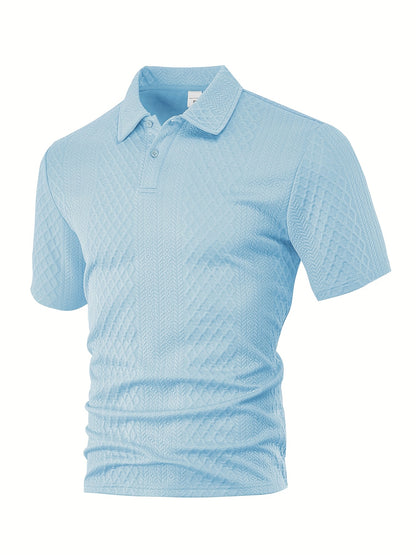 Men'S New Trendy Polo Shirt, Outdoor Casual Sports Button-Up, Striped Collared Top.