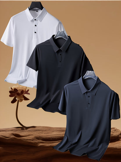 New Summer Solid Color Simple Casual Sports Polo Shirt for Men with a Collar And Short Sleeves.