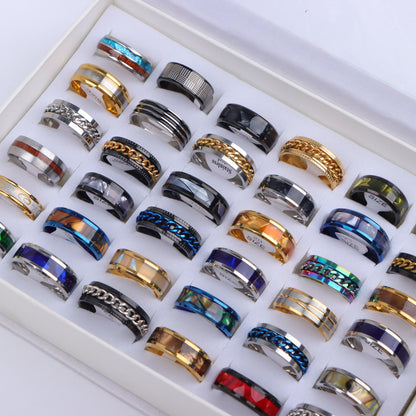 20\u002FPack Fashion Casual Trend Stainless Steel Men And Women Mixed Rings, Daily And Party Rings, Accessories, Jewelry Rings