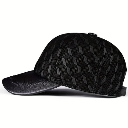 Vintage Style Printed Lambskin Baseball Cap
