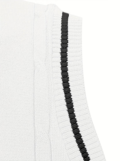 Gilet Homme Nouveau Design Maille Torsadée - Cross-Border