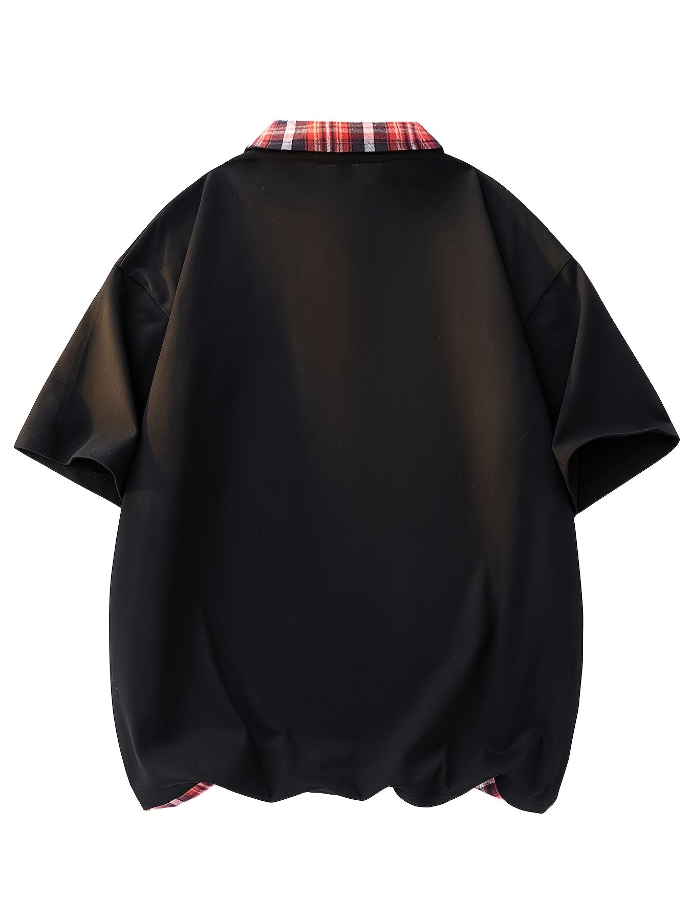 Men'S Casual Color Block Polo Shirt - Short Sleeve, Breathable Polyester, Summer Essential with Yellow and White Check Collar, Relaxed Fit for Weekend Attire, Casual Summer Shirt | Check Pattern Shirt | Polyester Fabric