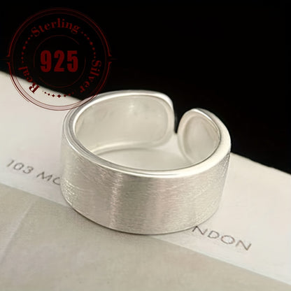 1pc Simple Wide Face Ring in Pure Silvery 925, Suitable for Men and Women, Daily Party Matching Approx. 4.52g