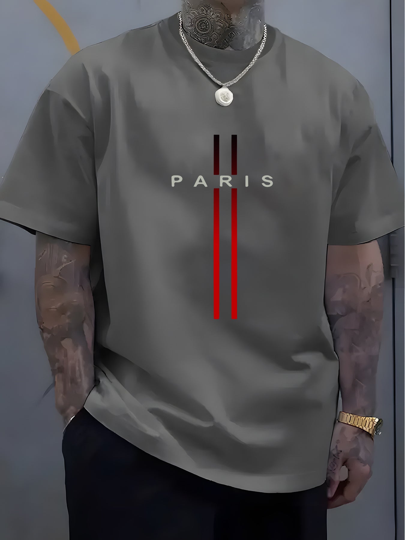 1pc Men'S Fashion Casual Crew Neck T-Shirt, 100% Polyester Knit Fabric, Slight Stretch, Alphabet Pattern, Summer Short Sleeve Tee