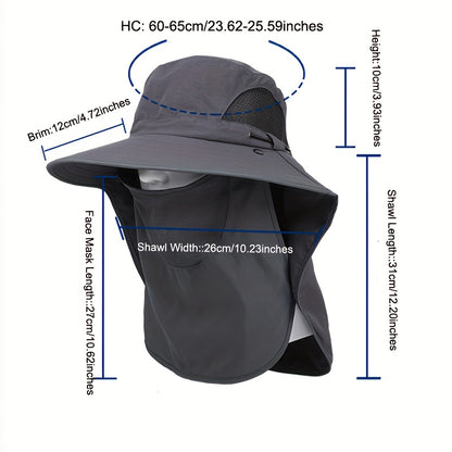 1pc Men'S Oversized Bucket Hat with Sun Protection, Wide Brim, Breathable Polyamide Fabric, Ideal for Summer Outdoor Activities - Fishing, Hiking, and Sports, Outdoor Gear | Stylish Headgear | Comfortable Fit