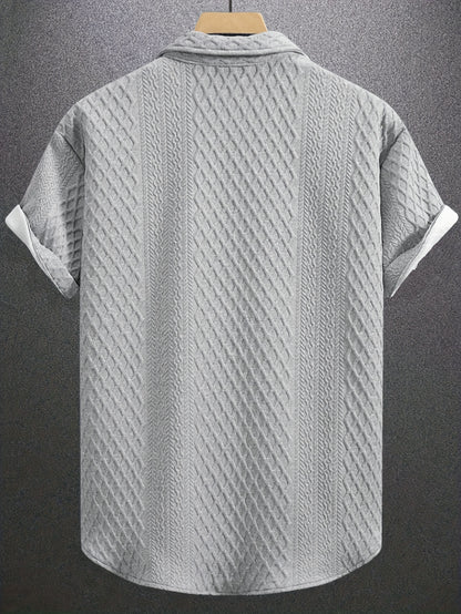 Men's Casual Short Sleeve Golf Shirt - Breathable Striped Pattern, Machine Washable Regular Fit for Summer Outdoor Hiking & Sports, Leisure Clothing | Classic Style | Nontransparent Material