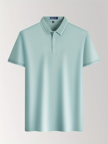 Men'S Casual Summer White Polo Shirt - Breathable, Short Sleeve, 3\u002F4 Length Buttons, Regular Fit, Casual Occasion, Casual Attire | Classic Polo Shirt | Breathable Fabric