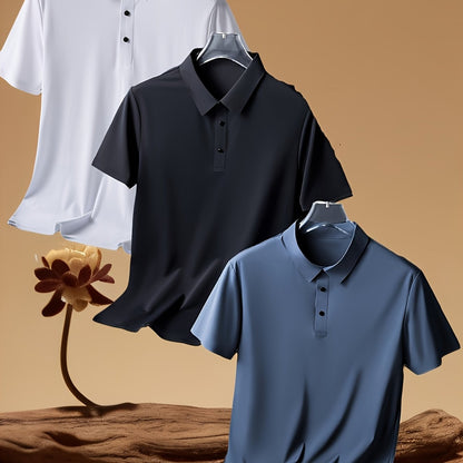 New Summer Solid Color Simple Casual Sports Polo Shirt for Men with a Collar And Short Sleeves.