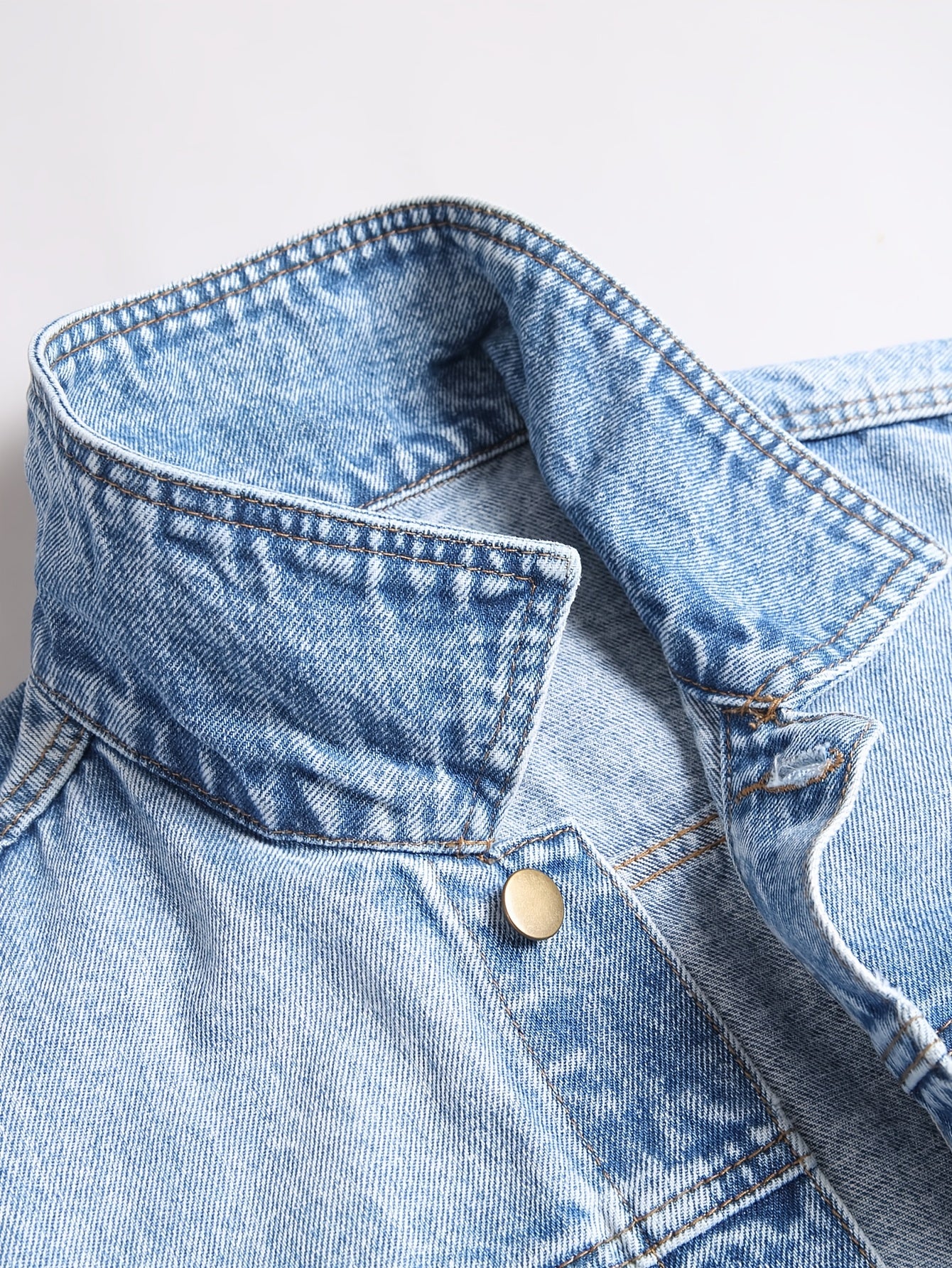 Veste en jean décontractée pour homme, mélange de coton, non extensible, couleur unie, sans manches, col à revers, coupe standard, tissée avec détails de poches