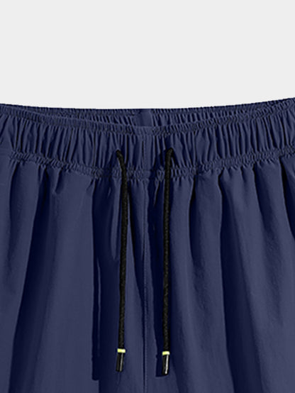 Elson OBM 3pcs Men's Spring\u002FSummer New Sports Shorts with Drawstring Waist and Zip Pocket Design, Suitable for Running and Training, Machine Washable, Spring\u002FSummer Fitness Wear