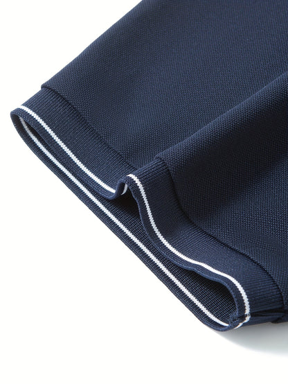 Men'S Casual Summer White Polo Shirt - Breathable, Short Sleeve, 3\u002F4 Length Buttons, Regular Fit, Casual Occasion, Casual Attire | Classic Polo Shirt | Breathable Fabric