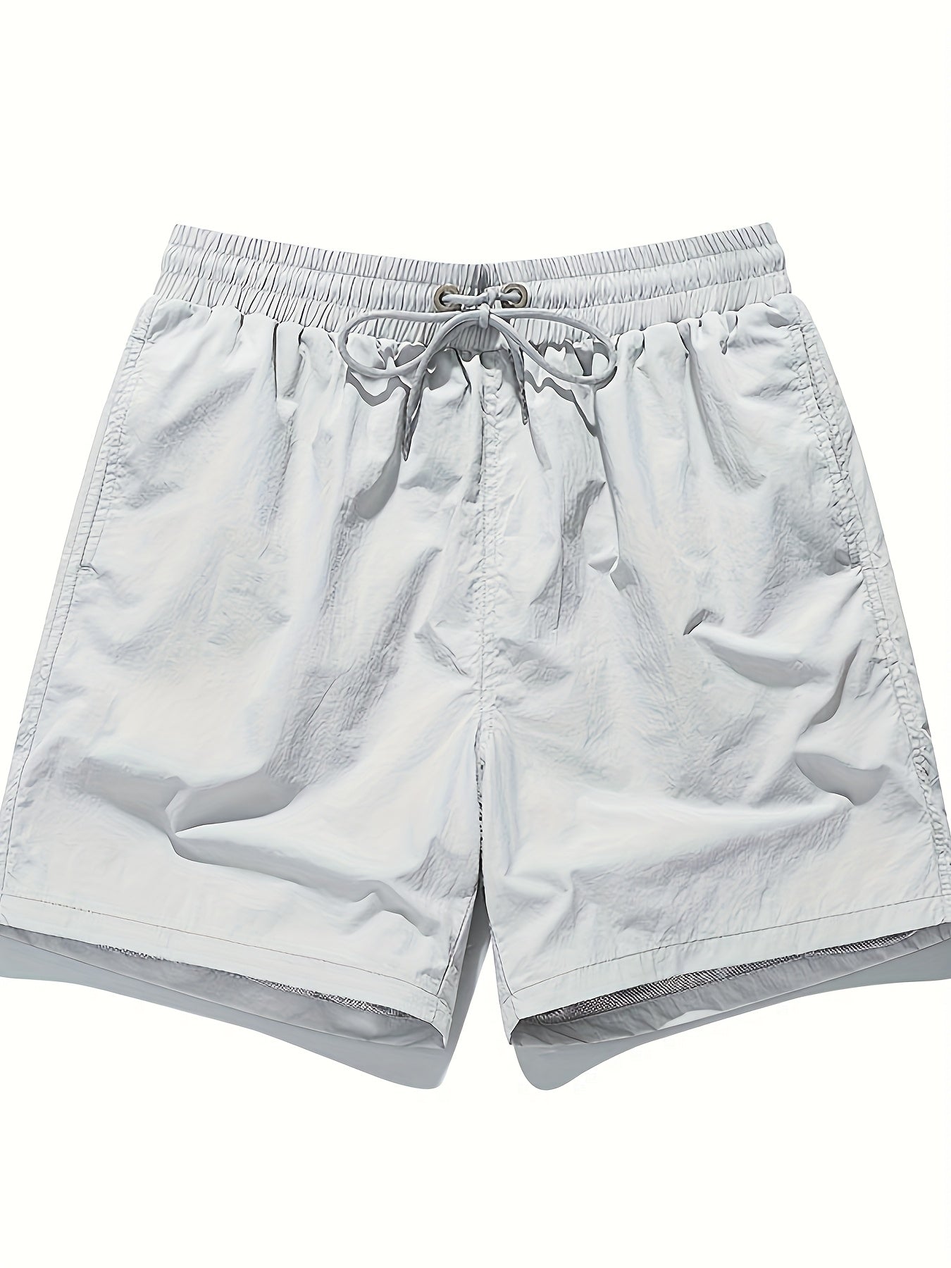 High-Quality Unisex Fashion Casual Shorts - Lightweight, Stretchy Polyester Fabric, Solid Color with Pockets, Drawstring Waist - Perfect for Outdoor Activities, Running, Hiking & Weekend Casual