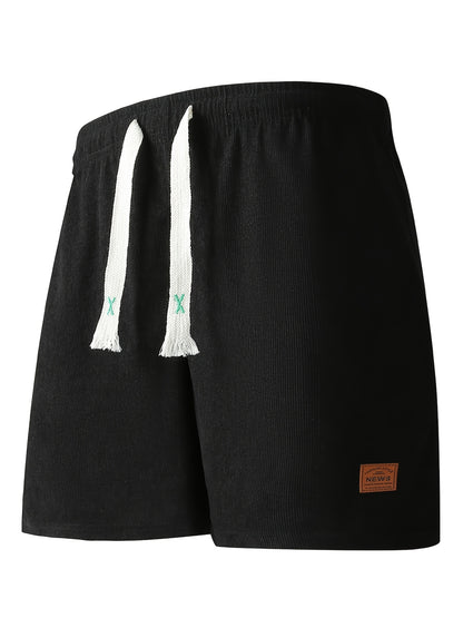 Gengyuanshi Men's Sports Shorts - Premium Fleece Elastic Drawstring Casual Pants, Breathable and Stretchy, Soft and Gentle on Light Beige, Suitable for Running, Cycling, Five-Point Shorts