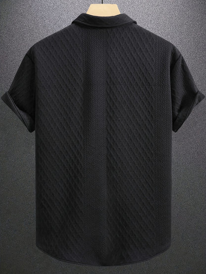 Men's Casual Short Sleeve Golf Shirt - Breathable Striped Pattern, Machine Washable Regular Fit for Summer Outdoor Hiking & Sports, Leisure Clothing | Classic Style | Nontransparent Material