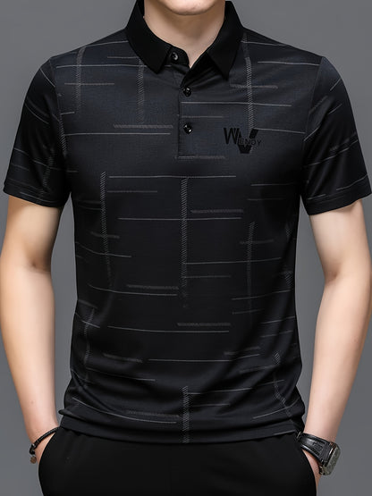 Men'S Summer Golf Shirt - Black Short Sleeve Polo with \