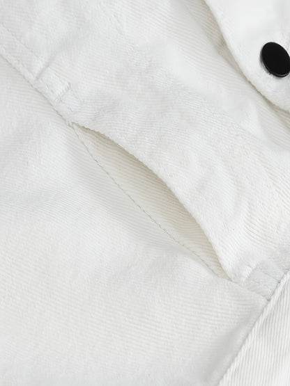 Veste décontractée en denim pour homme - Style moto, couleur unie, boutonnage, tissu non extensible, idéale pour le printemps\u002Fl'automne