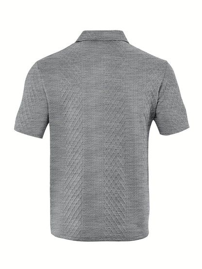 Men'S New Trendy Polo Shirt, Outdoor Casual Sports Button-Up, Striped Collared Top.