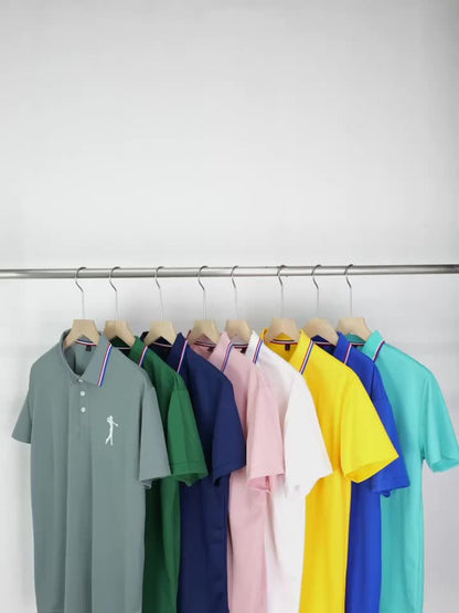 Golf Print Polo Shirt, Men'S Top, Summer Casual Short-Sleeve Shirt