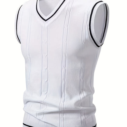 Gilet Homme Nouveau Design Maille Torsadée - Cross-Border