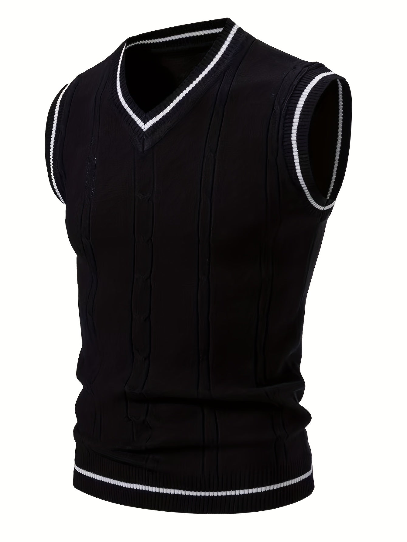 Gilet Homme Nouveau Design Maille Torsadée - Cross-Border