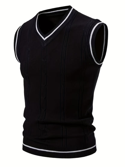 Gilet Homme Nouveau Design Maille Torsadée - Cross-Border