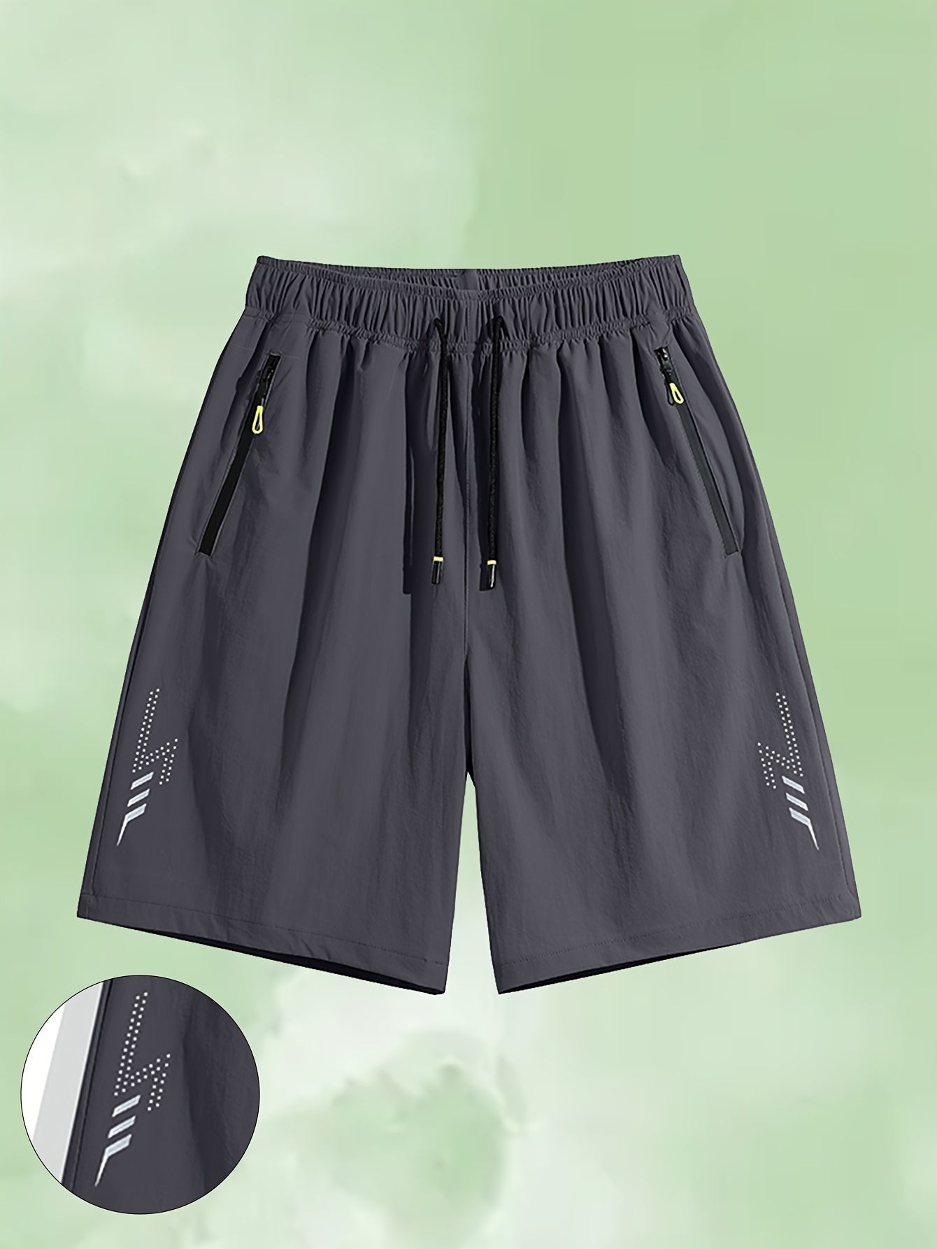 Elson OBM 3pcs Men's Spring\u002FSummer New Sports Shorts with Drawstring Waist and Zip Pocket Design, Suitable for Running and Training, Machine Washable, Spring\u002FSummer Fitness Wear