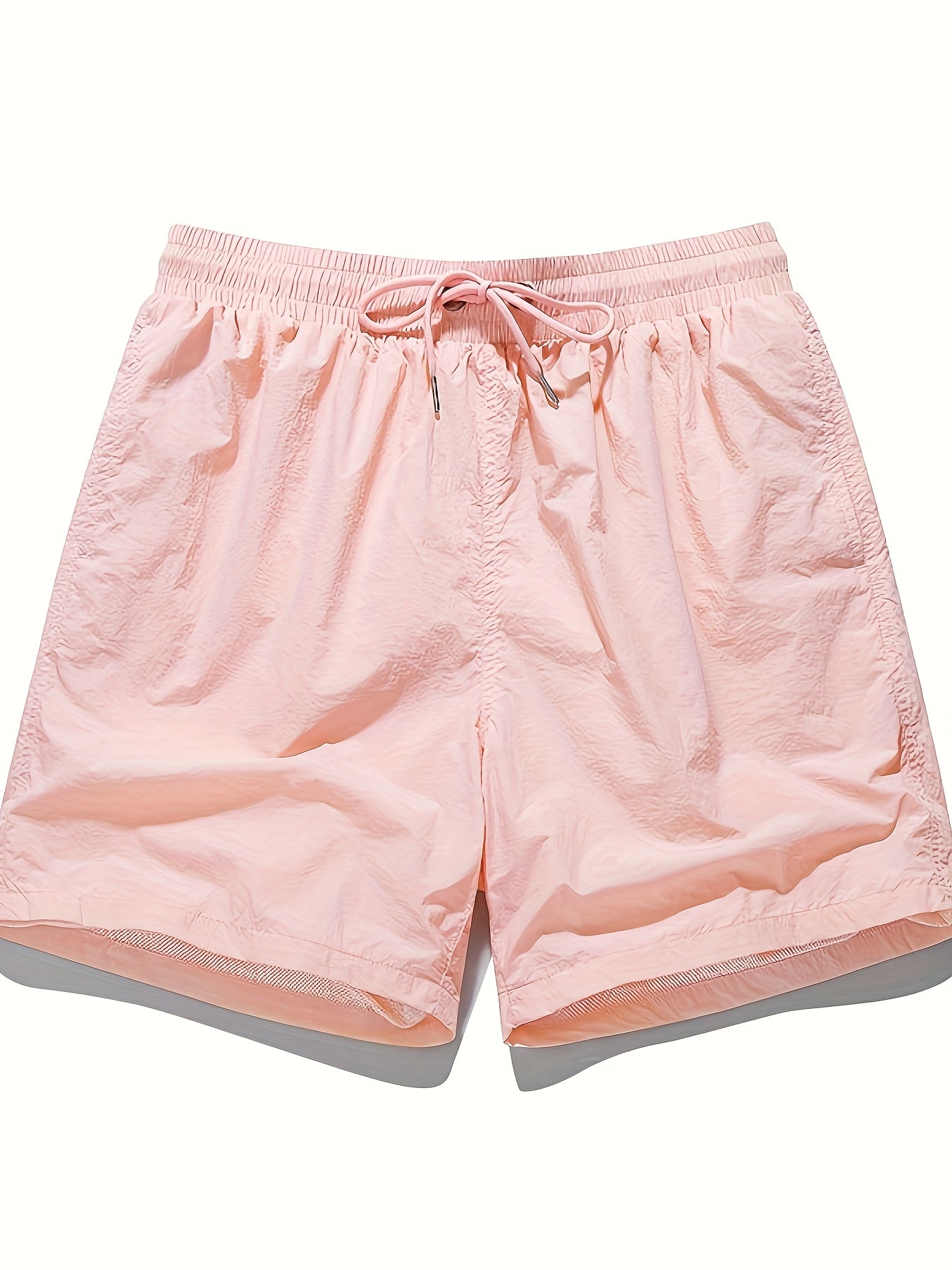 High-Quality Unisex Fashion Casual Shorts - Lightweight, Stretchy Polyester Fabric, Solid Color with Pockets, Drawstring Waist - Perfect for Outdoor Activities, Running, Hiking & Weekend Casual