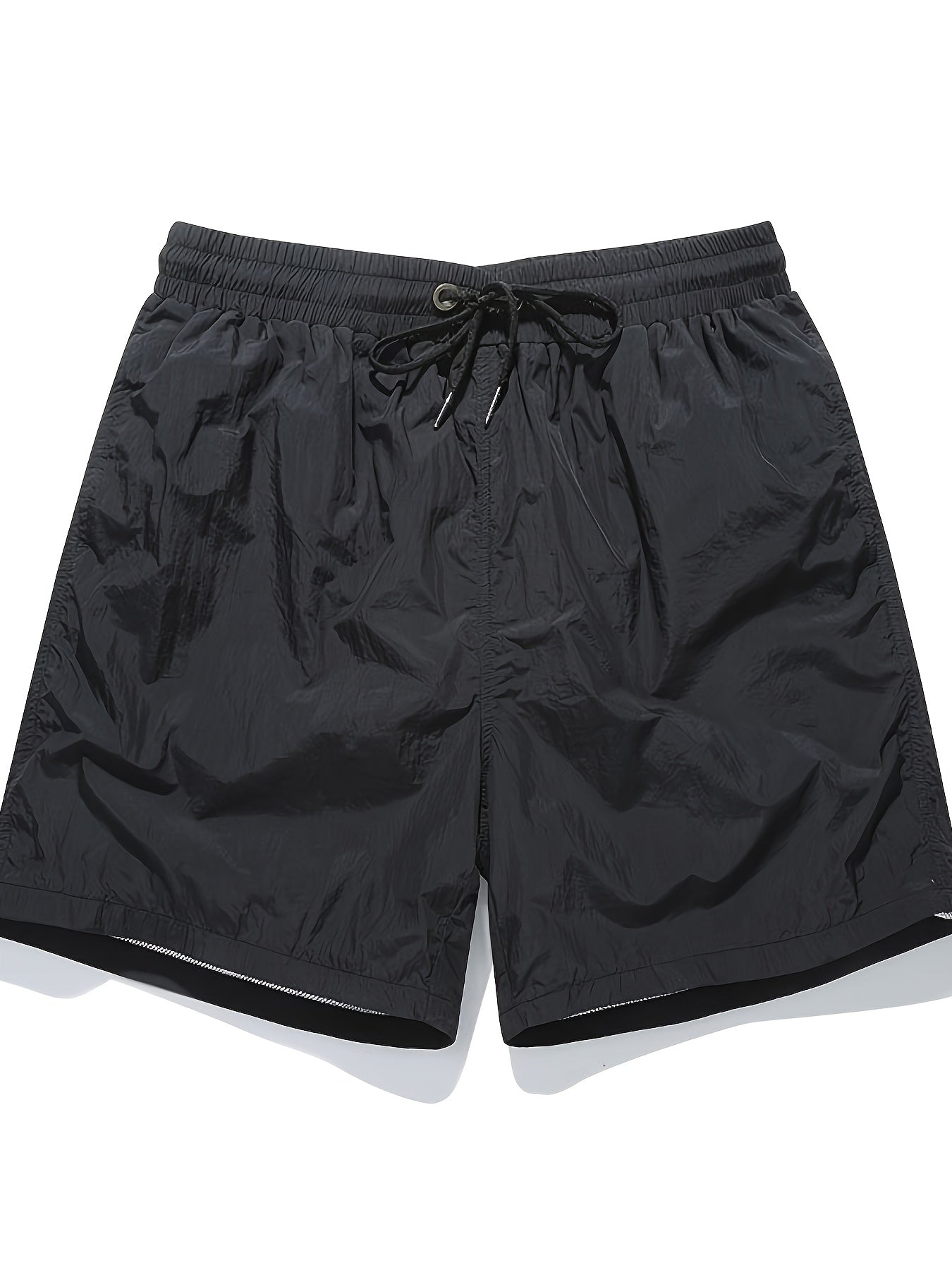 High-Quality Unisex Fashion Casual Shorts - Lightweight, Stretchy Polyester Fabric, Solid Color with Pockets, Drawstring Waist - Perfect for Outdoor Activities, Running, Hiking & Weekend Casual