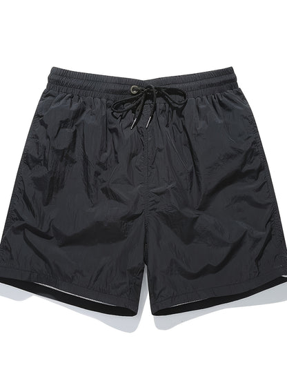 High-Quality Unisex Fashion Casual Shorts - Lightweight, Stretchy Polyester Fabric, Solid Color with Pockets, Drawstring Waist - Perfect for Outdoor Activities, Running, Hiking & Weekend Casual