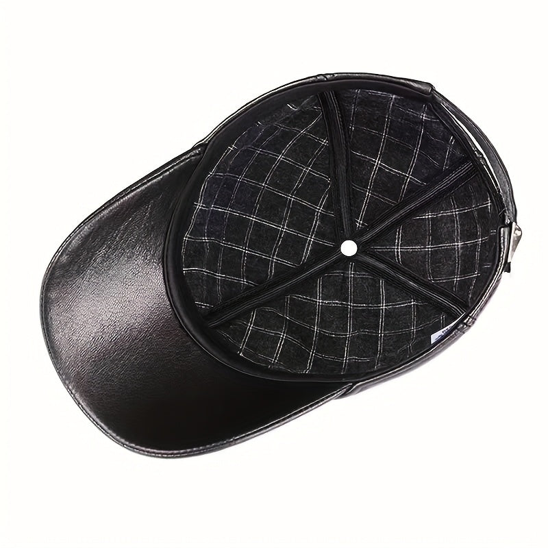 Premium Sheepskin Baseball Cap, Fashion Casual for Men and Women, Suitable for Spring and Autumn Season, Genuine Leather Hat