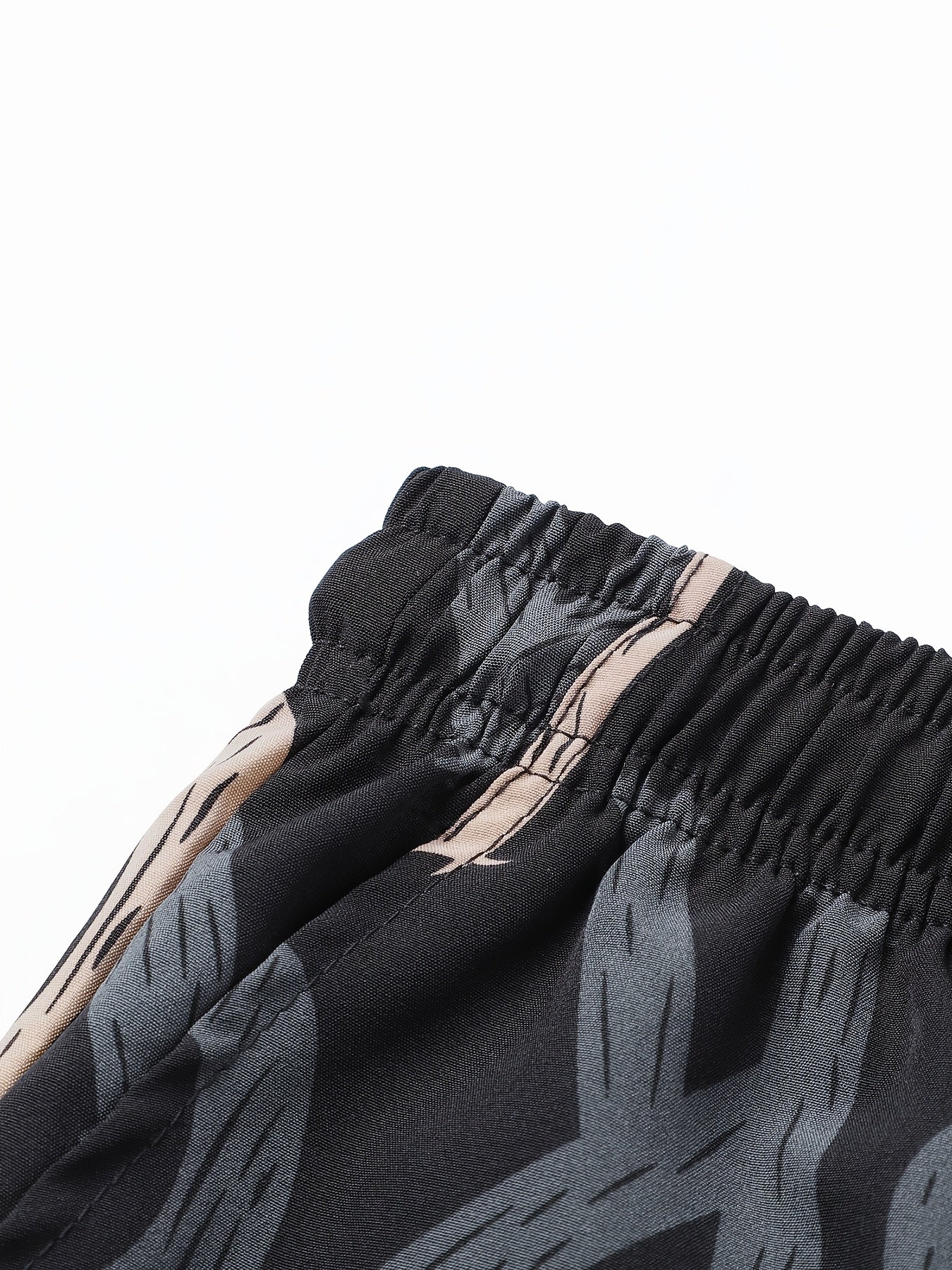 Men'S Quick-Dry Athletic Shorts - Breathable, Stretchy Polyester & Spandex Blend, Letter Print Pattern, Casual Loose Fit for Beach, Running, Cycling, Hiking, Swimming | Woven Fabric, 115g\u002Fm², Spring\u002FSummer\u002FFall