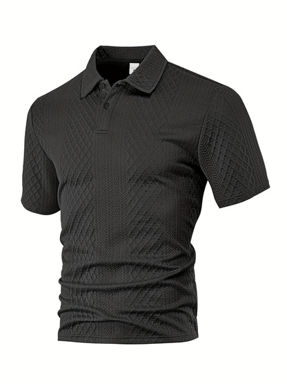 Men'S New Trendy Polo Shirt, Outdoor Casual Sports Button-Up, Striped Collared Top.