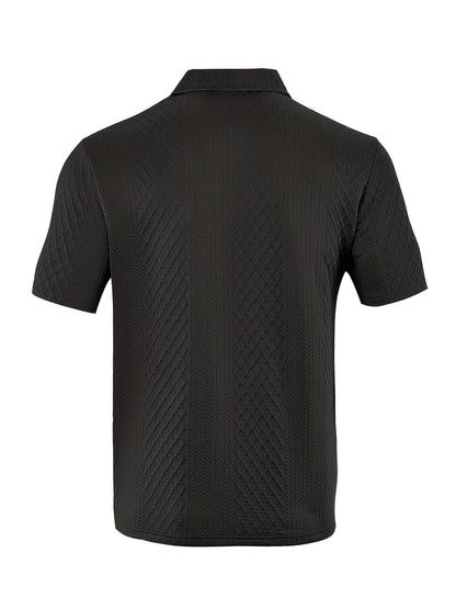 Men'S New Trendy Polo Shirt, Outdoor Casual Sports Button-Up, Striped Collared Top.