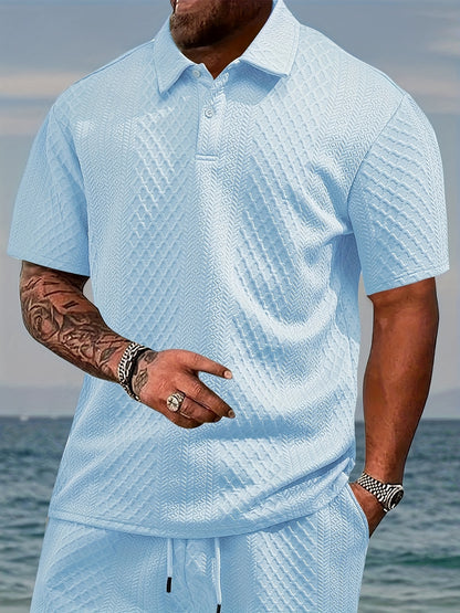Men'S New Trendy Polo Shirt, Outdoor Casual Sports Button-Up, Striped Collared Top.