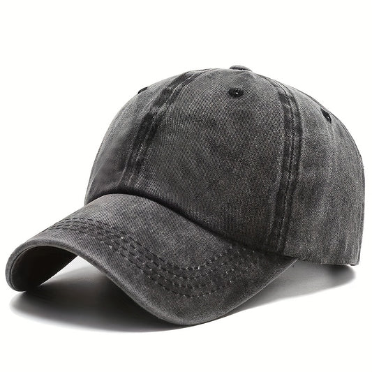 3pcs Unisex Vintage Washed Baseball Caps - Adjustable Snapback, Breathable Sun Protection, Distressed Retro Style for Men & Women (Black\u002FDark Gray\u002FPink)