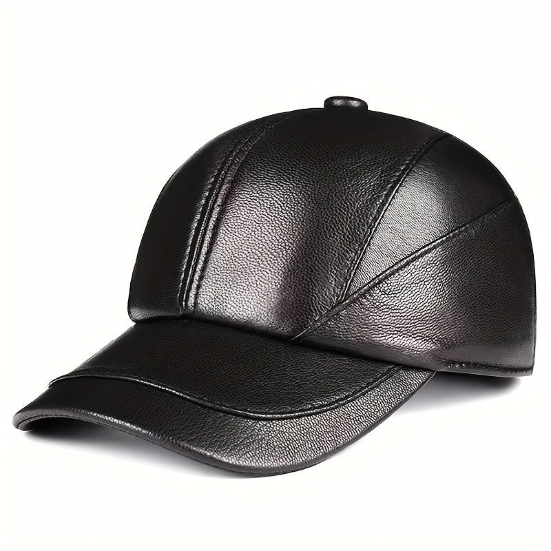 Premium Sheepskin Baseball Cap, Fashion Casual for Men and Women, Suitable for Spring and Autumn Season, Genuine Leather Hat