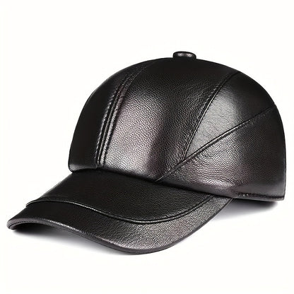 Premium Sheepskin Baseball Cap, Fashion Casual for Men and Women, Suitable for Spring and Autumn Season, Genuine Leather Hat
