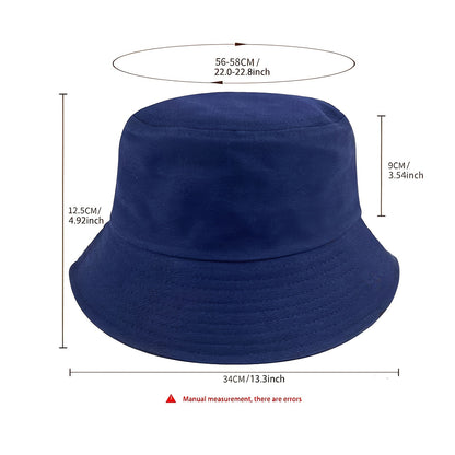 1pc Elegant Cotton Blend Bucket Hat with Bull Logo Print, Reversible Outdoor Casual Cap, Gift for Dad